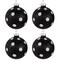 Northlight Shiny Finish Polka Dots Christmas Glass Ball Ornaments - 3" (80mm) - Black and White - Set of 4